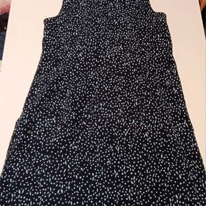 Dressbarn Women's Plus Size Carrera White Black Polka Dot Sheath Dress